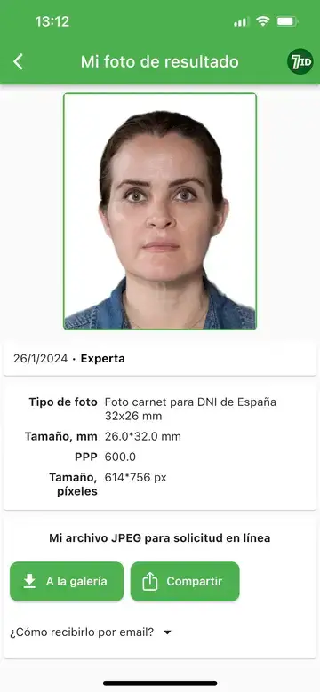 7ID App: Spanyol DNI Photo Példa