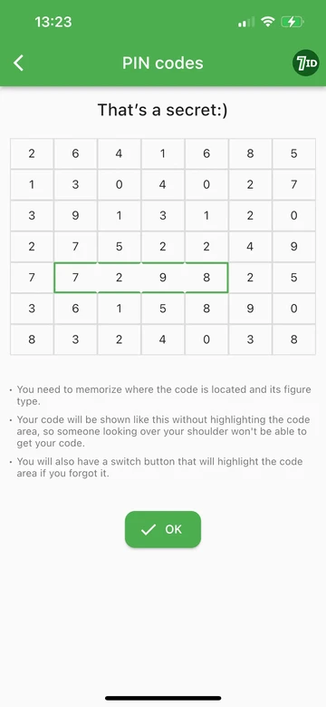 7ID: Stockez en toute sécurité vos codes PIN et codes