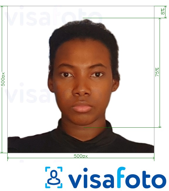 Ejemplo de foto para Visado Camerún en línea 500x500 px con la especificación del tamaño exacto