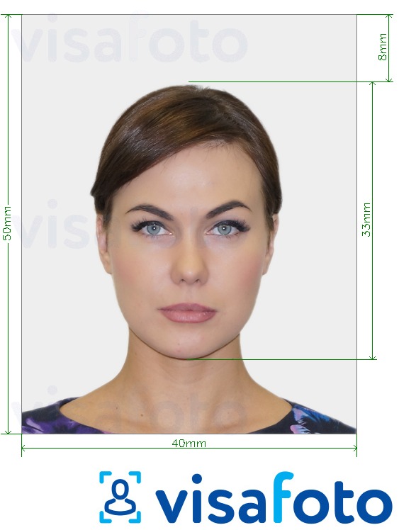 Ejemplo de foto para Georgia e-visa 472x591 píxeles (4x5 cm) con la especificación del tamaño exacto