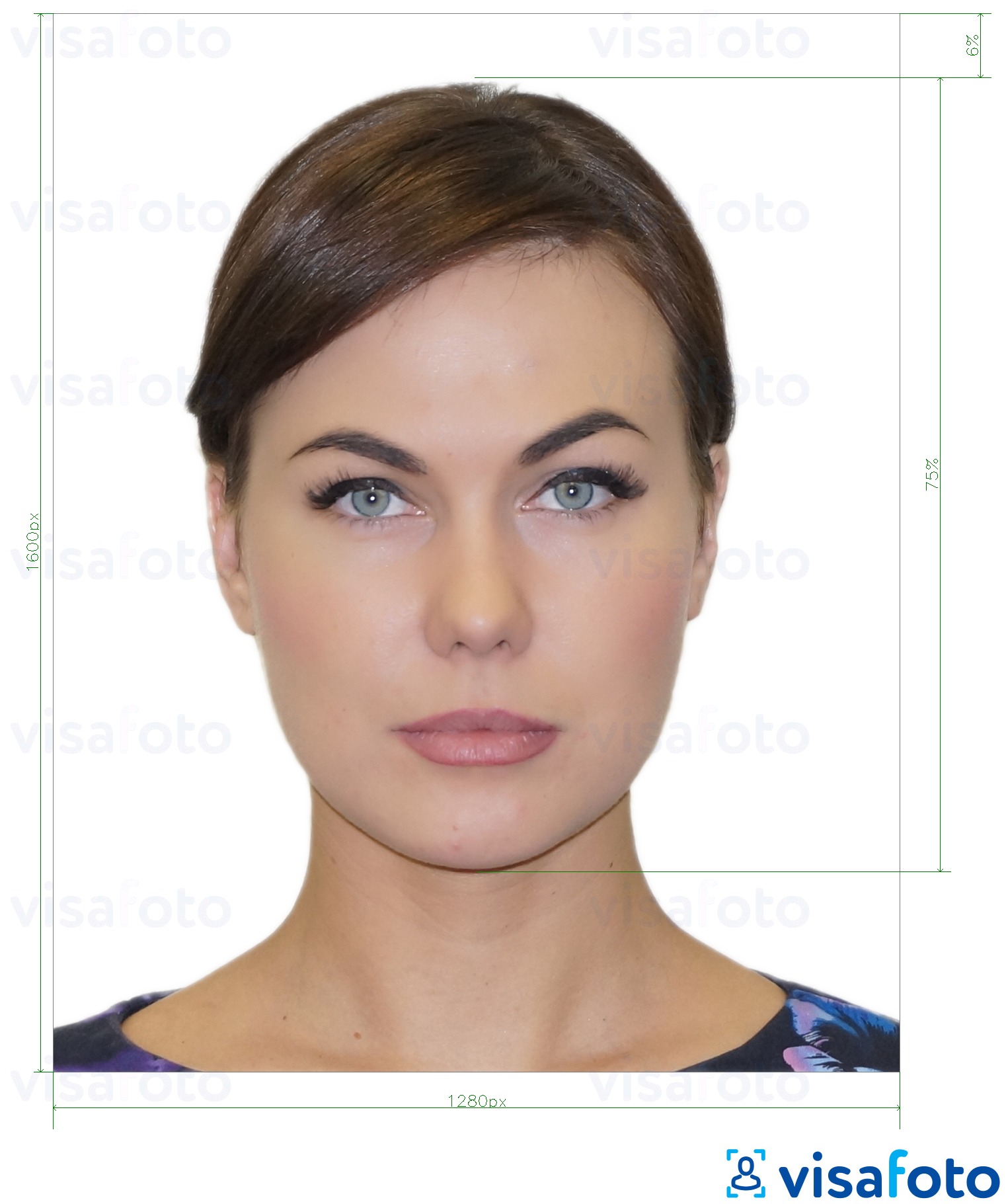 Ejemplo de foto para Licencia de conducir de Grecia 1280x1600 píxeles con la especificación del tamaño exacto