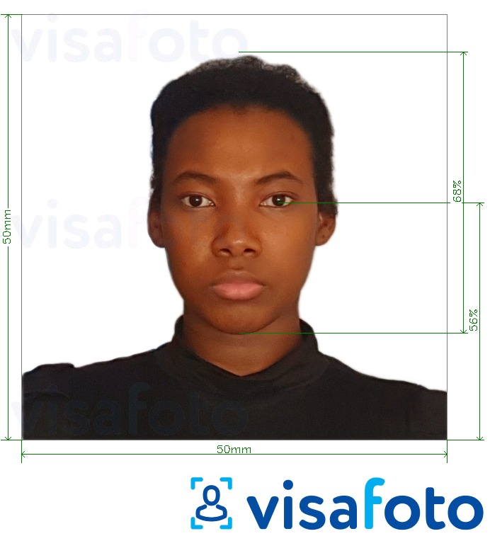 Ejemplo de foto para Visado Madagascar 5x5 cm (50x50 mm) con la especificación del tamaño exacto