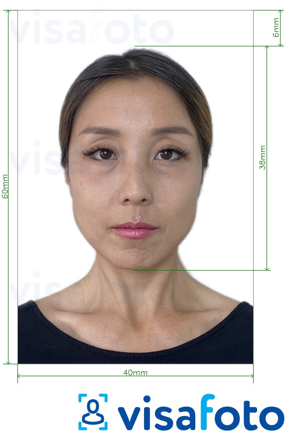 Ejemplo de foto para Ciudadanía de Mongolia 4x6 cm (40x60 mm) con la especificación del tamaño exacto