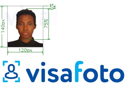 Ejemplo de foto para Pasaporte nigeriano 120x140 píxeles con la especificación del tamaño exacto