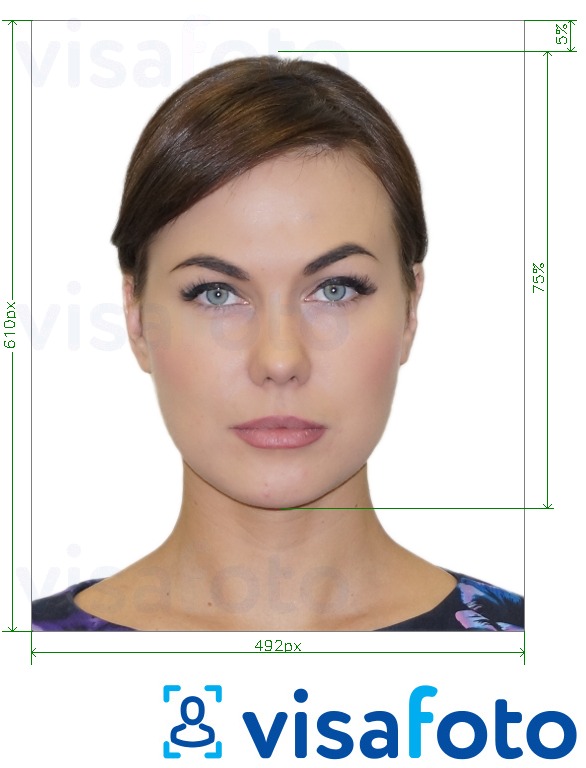 Ejemplo de foto para Tarjeta de identificación de Polonia en línea 492x610 píxeles con la especificación del tamaño exacto