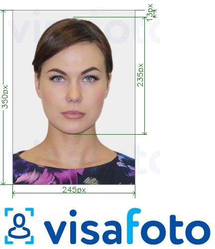 Ejemplo de foto para Licencia de conducir de Rusia Gosuslugi 245x350 px con la especificación del tamaño exacto