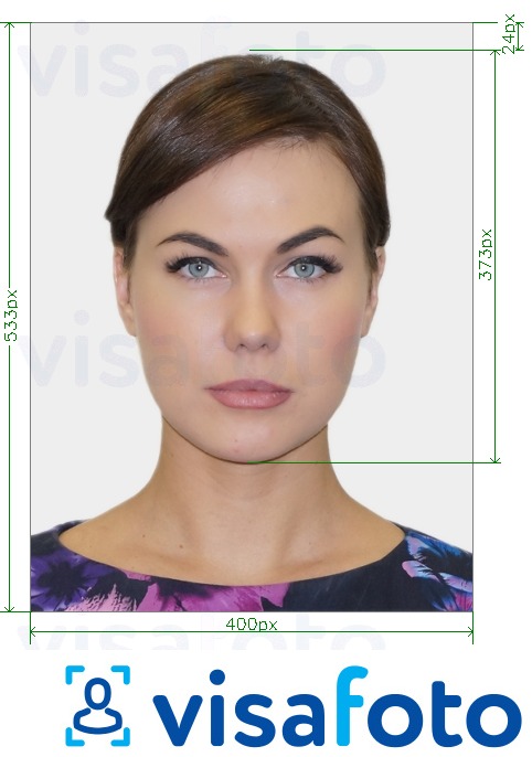 Ejemplo de foto para Identificación de estudiante de la Universidad de Guelph-Humber 400x533 px con la especificación del tamaño exacto