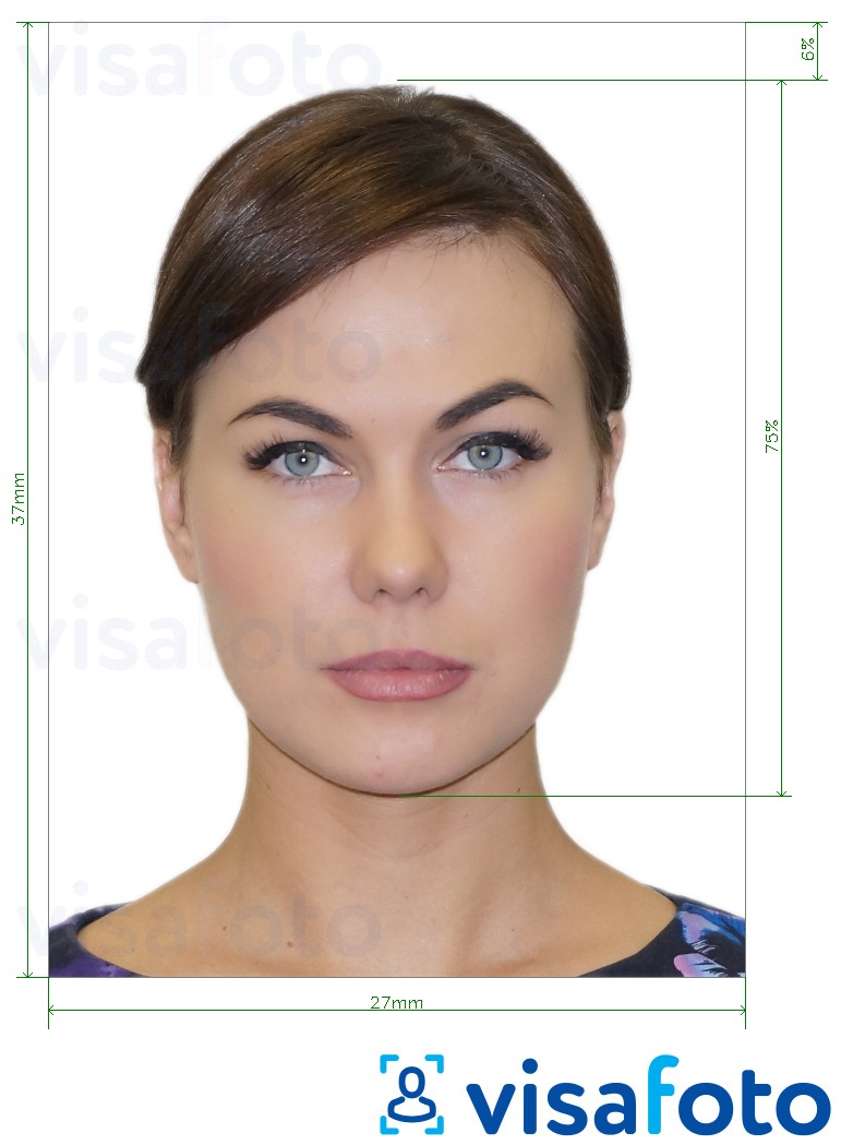 Ejemplo de foto para ESN tarjeta 2,7x3,7 cm con la especificación del tamaño exacto