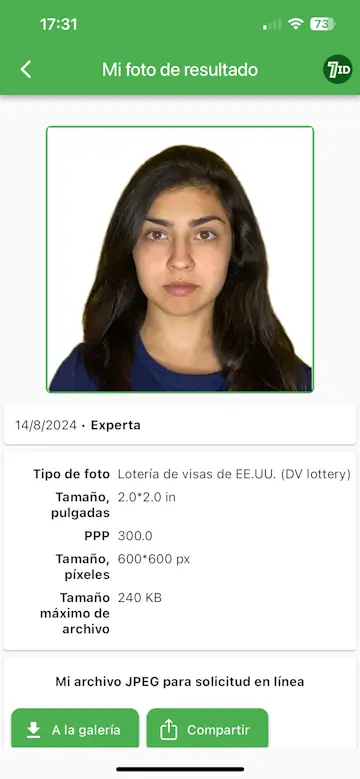 Aplicación 7ID: obtén la foto de la lotería DV en segundos